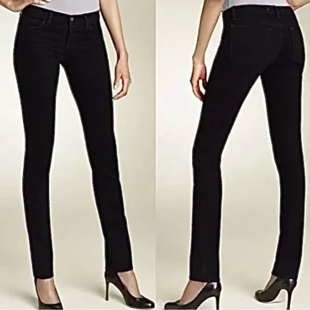 J Brand Corduroy Pencil Leg Jeans Size‎ 26 Black Low Rise Slim Straight Stretch